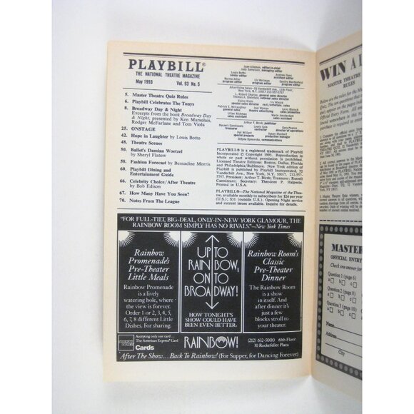 Wild Men Playbill Westside Theatre May 1993 David Lumen Peter Burns Joe Liss - Picture 2 of 7